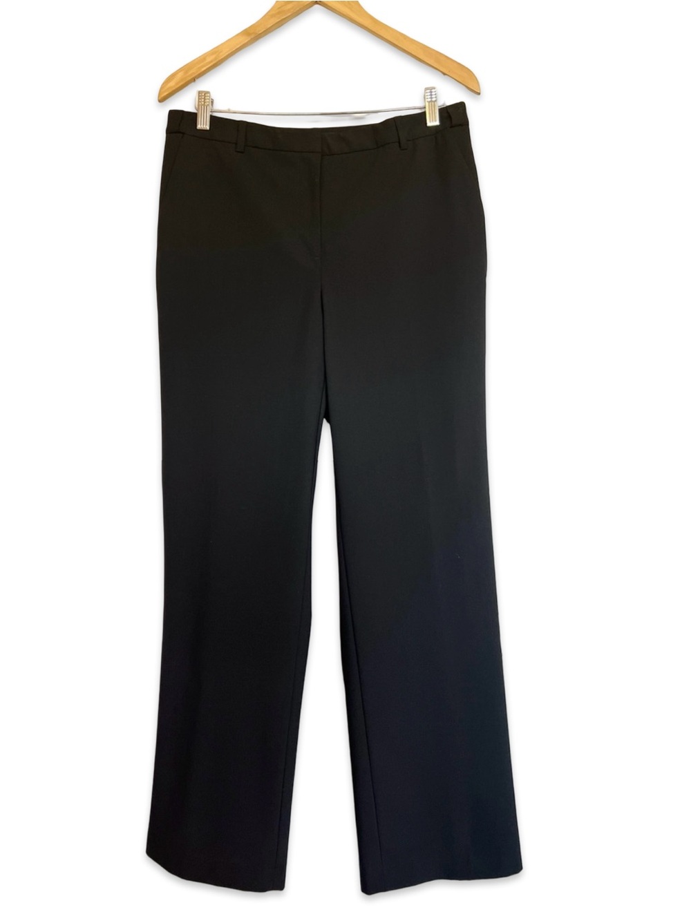 Lands’ End Women’s black wool blend dress pants Size 10 Straight leg Office pant